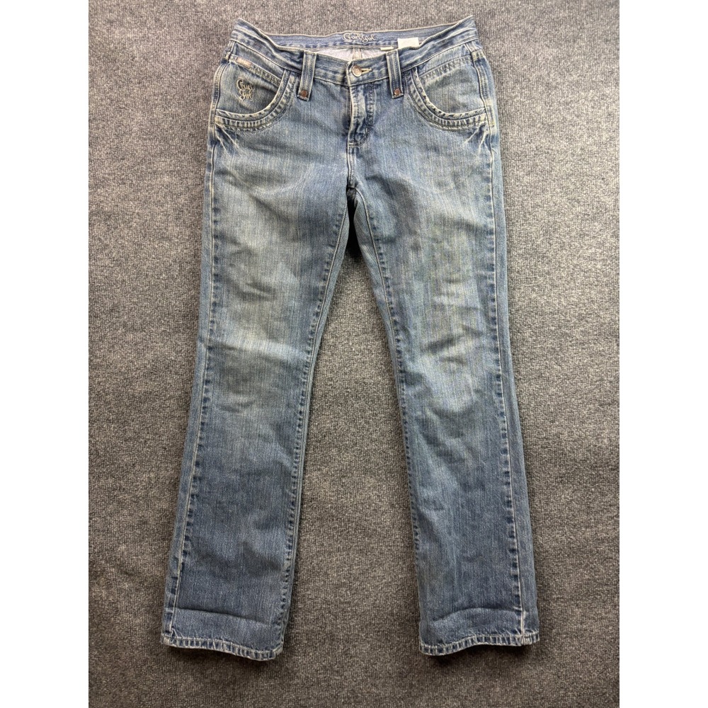 Cruel Girl Jeans Women 07 Long Blue Straight Leg Low Rise Western Denim